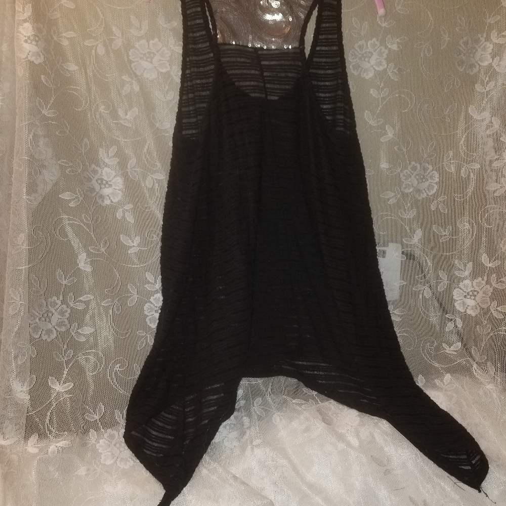Long black tank top